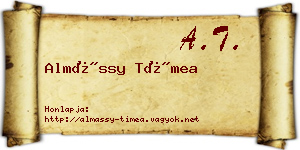 Almássy Tímea névjegykártya